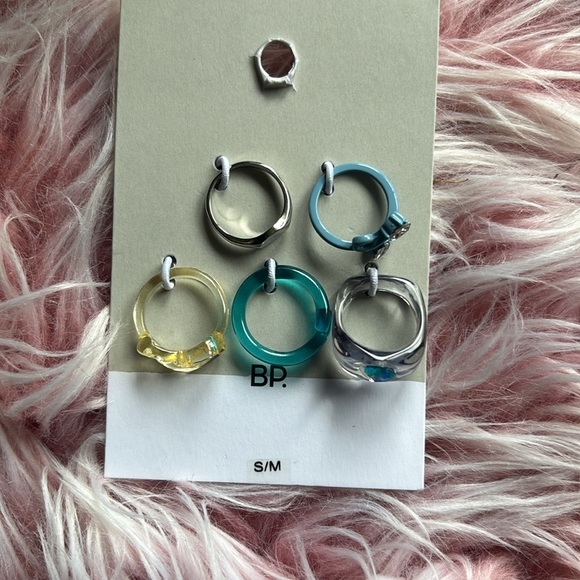 NWT BP BŁUE/CŁEAR RING SET S/M - Picture 5 of 7